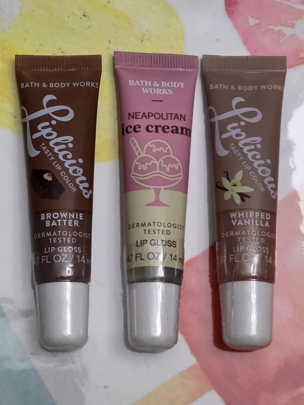 Bath & Body Works Lip Gloss Trio - Brownie Batter, Neapolitan, Whipped Vanilla